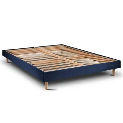 Sommier Kit Velours Bleu 140x190 H29cm
