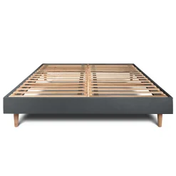 Sommier Kit Velours Gris anthracite 140x200 H29cm