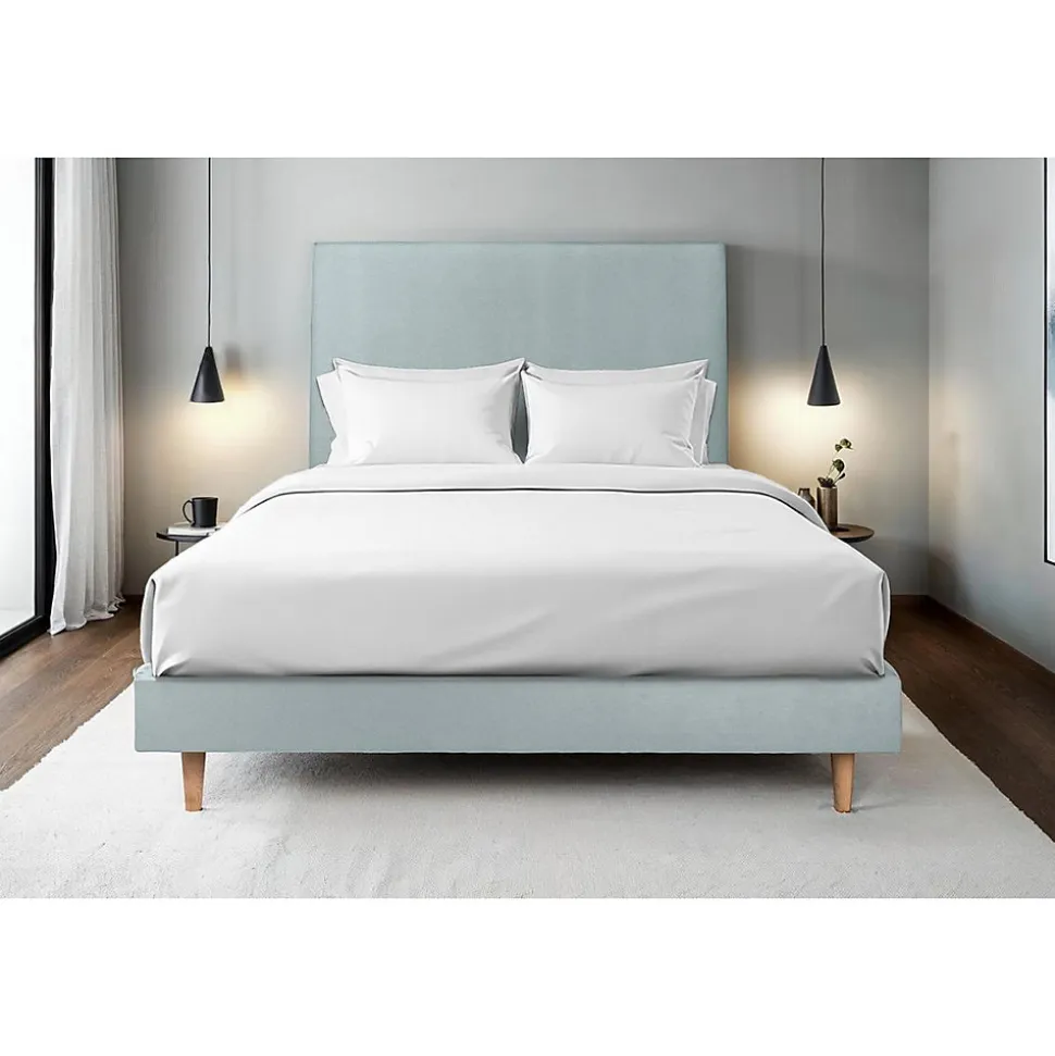 Sommier Kit Velours Gris bleuté 140x190 H29cm