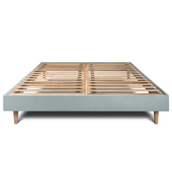 Sommier Kit Velours Gris bleuté 140x190 H29cm