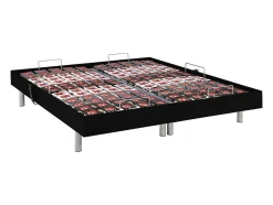 Sommier électrique de relaxation déco 2x65 plots - 2 x 80 x 200 cm - Noir - NAFURI de YSMÉE