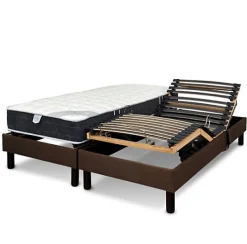 Sommier électrique Essenzia Zen DETENTE MARRON 90x200 Lattes