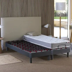 Sommier électrique et matelas mousse à mémoire forme 90x190