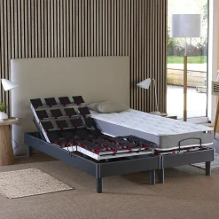 Sommier électrique et matelas mousse à mémoire forme 90x190