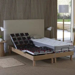 Sommier électrique matelas mousse mémoire forme 2x90 x200