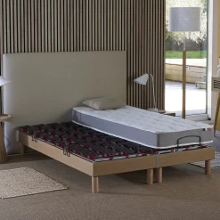 Sommier électrique matelas mousse mémoire forme 2x90 x200