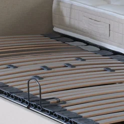 Sommier électrique relaxation lattes lisse beige 90x200