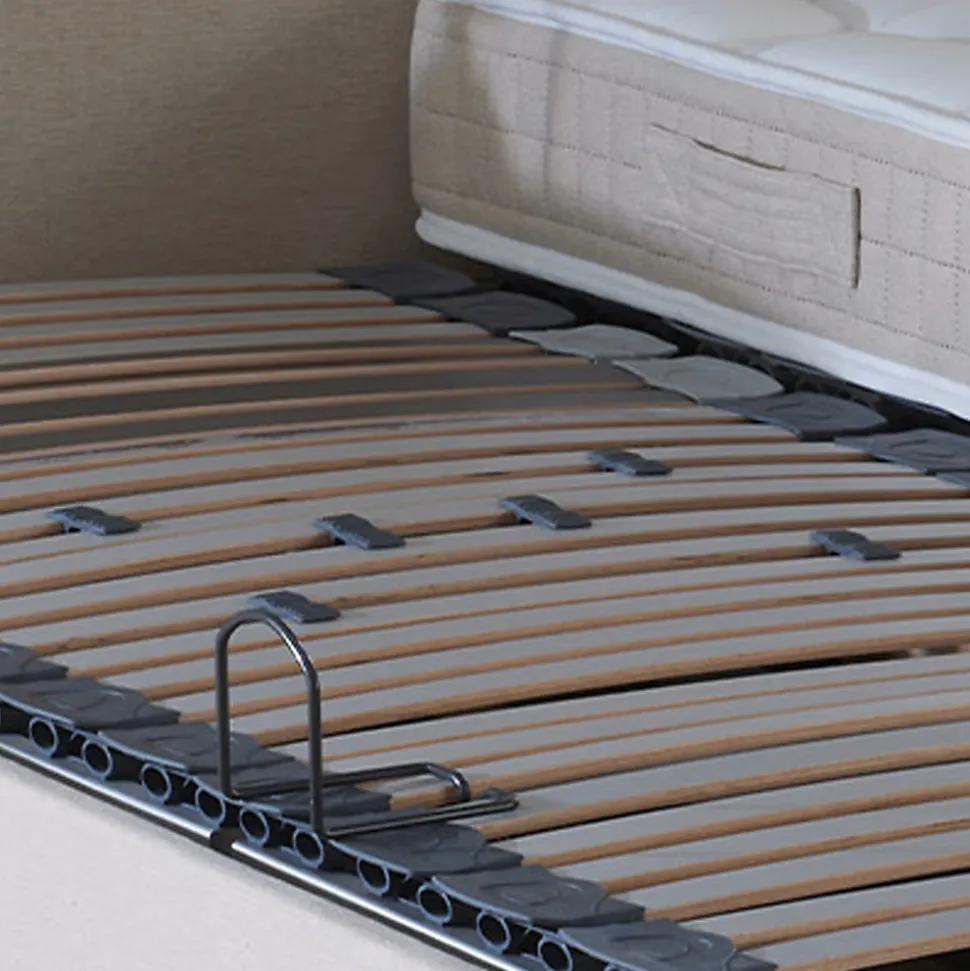 Sommier électrique relaxation lattes lisse beige 90x200