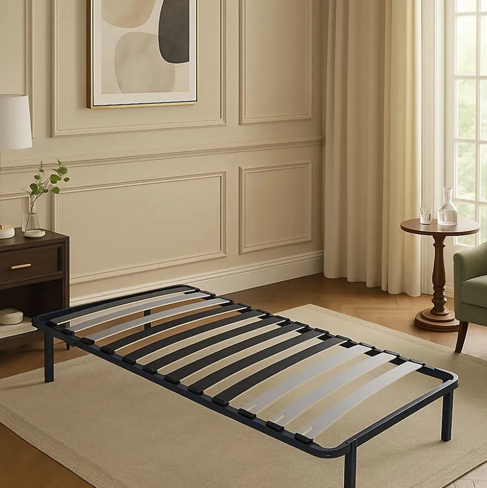 Sommier Metal 90x190 cm - 29 cm de hauteur - Compatible avec Matelas Standard - 9 Larges Lattes de 12,5 cm - Epaisseur 1,2 mm - So