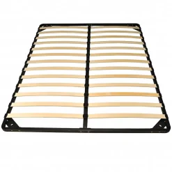 Sommier Métal RENO 160x200 cm + 1 pied amovible / Noir