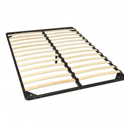 Sommier Métal RENO 160x200 cm + 1 pied amovible / Noir