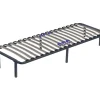 Sommier noir - 70x190 cm - cadre a lattes renforce - reglable - montage facile - confort optimal - usage quotidien