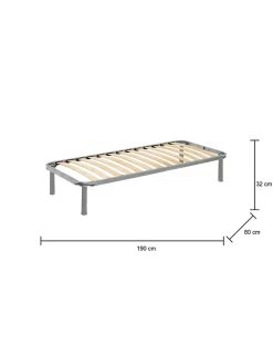 Sommier simple Agos, Sommier à lattes orthopédique, 100% Made in Italy, 80x190h 31 cm