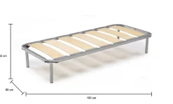 Sommier simple Arthurista, Sommier orthopédique à lattes larges, 100% Made in Italy, 80x190h 31 cm