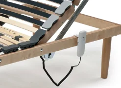 Sommier simple Dbuz, sommier à lattes en bois avec moteur, sommier orthopédique inclinable motorisé, 80x190h 34 cm