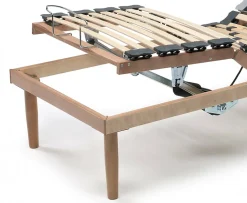 Sommier simple Dbuz, sommier à lattes en bois avec moteur, sommier orthopédique inclinable motorisé, 80x190h 34 cm