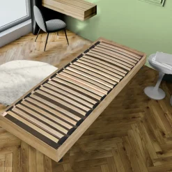 Sommier sur pied SOMKIT 90x190 / Décor Chêne blanchi