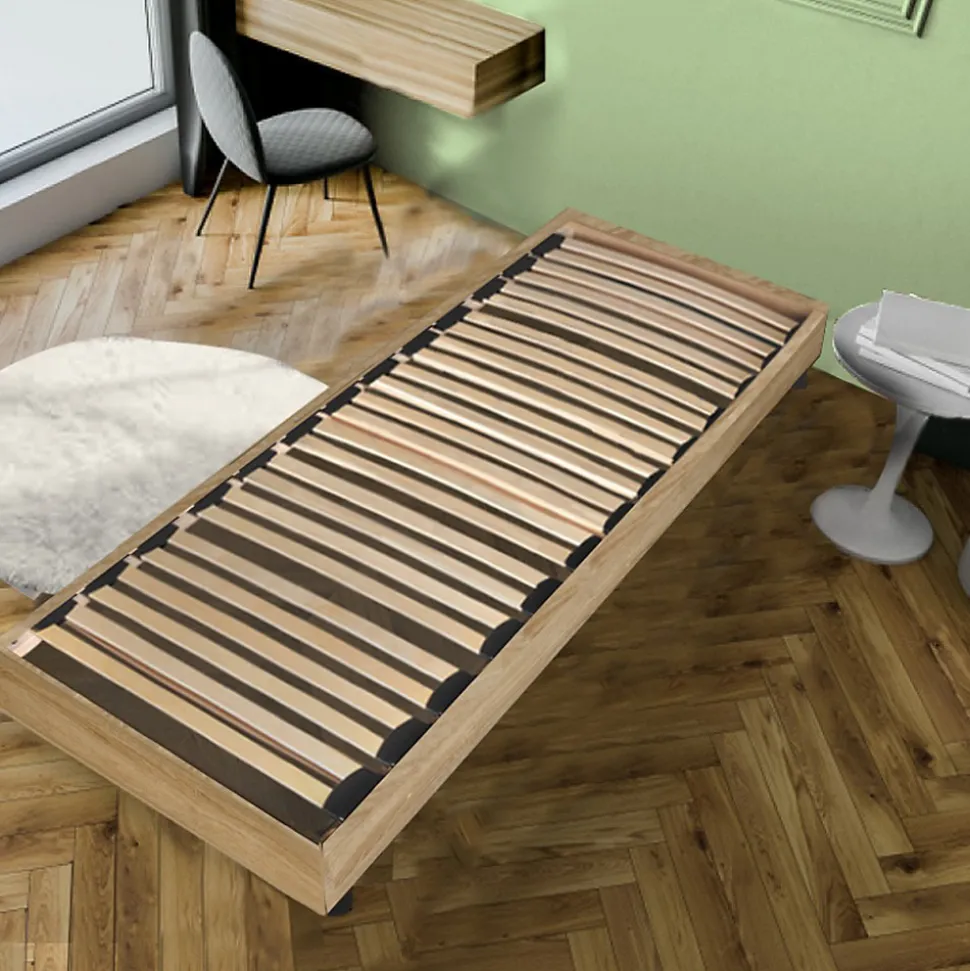 Sommier sur pied SOMKIT 90x190 / Décor Chêne blanchi