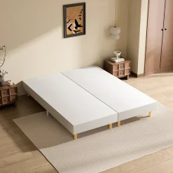 Sommier tapissé 160x200 cm(2x80x200), 12 pieds pour un maintien stable, hauteur 29 cm, housse amovible incluse