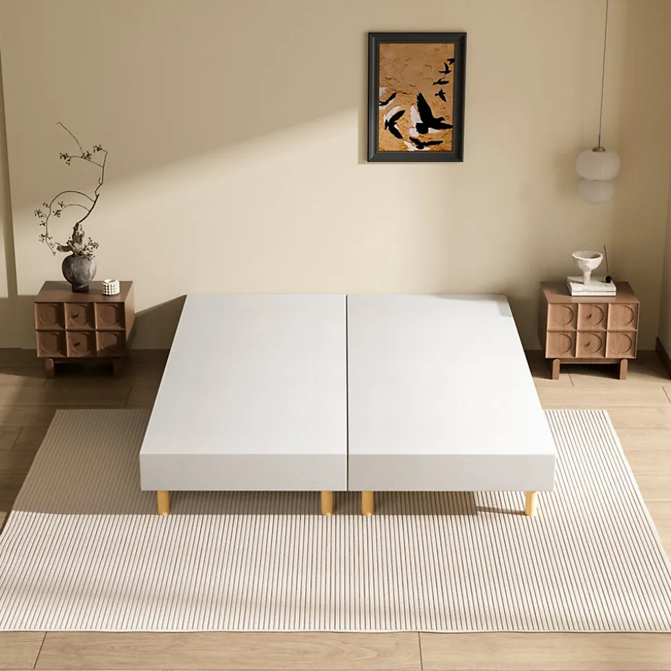 Sommier tapissé 160x200 cm(2x80x200), 12 pieds pour un maintien stable, hauteur 29 cm, housse amovible incluse
