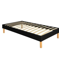 SOMMIER TAPISSIER 20 CM - 90x200 - 13 LATTES - MONTAGE RAPIDE ET FACILE - REVETEMENT FACILE D'ENTRETIEN - SOMMIER GREGORY NOIR