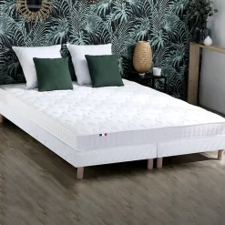 Sommier tapissier à lattes blanc 2x90x200