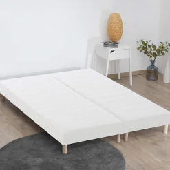 Sommier tapissier à lattes blanc 2x80x200