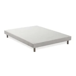 Sommier tapissier a lattes 160 x 200 - Bois massif blanc + pieds - FINLANDEK Rakenne