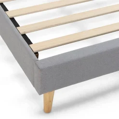 Sommier tapissier Aura + tête de lit 90x190 cm, Gris clair, hauteur 30 cm