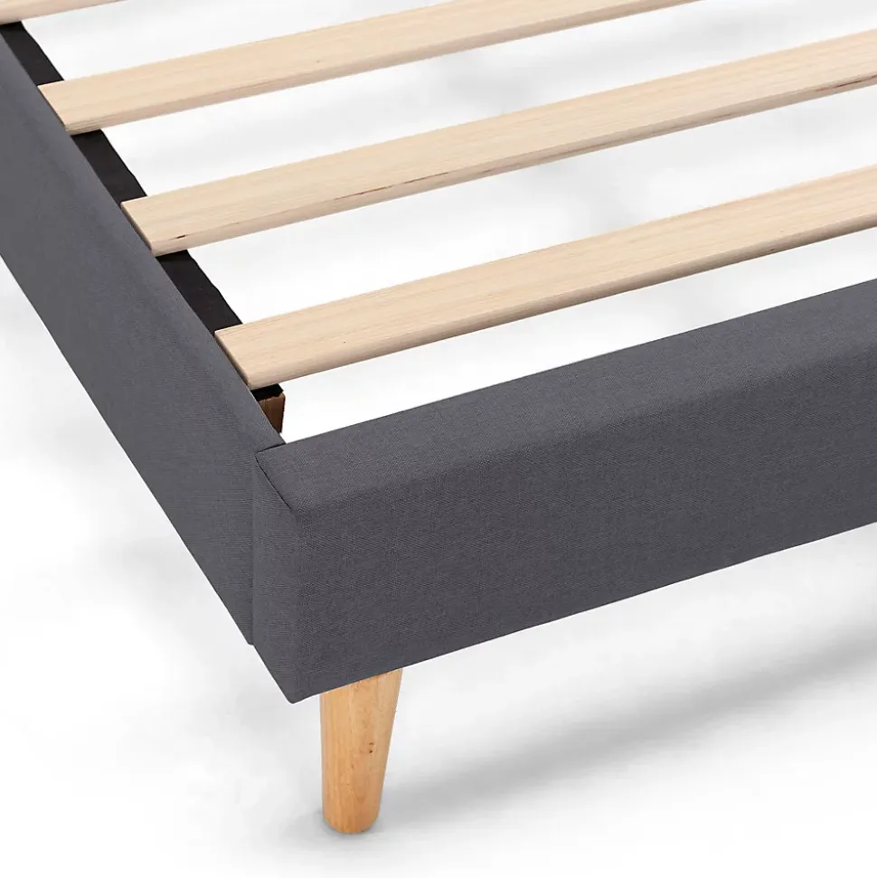 Sommier tapissier Aura + tête de lit 140x200 cm Gris Foncé, hauteur 30 cm