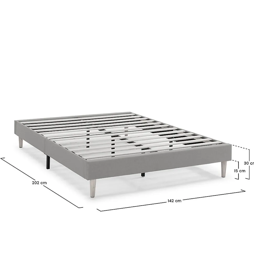 Sommier tapissier Aura 140x200 cm Beige, Hauteur 30 cm