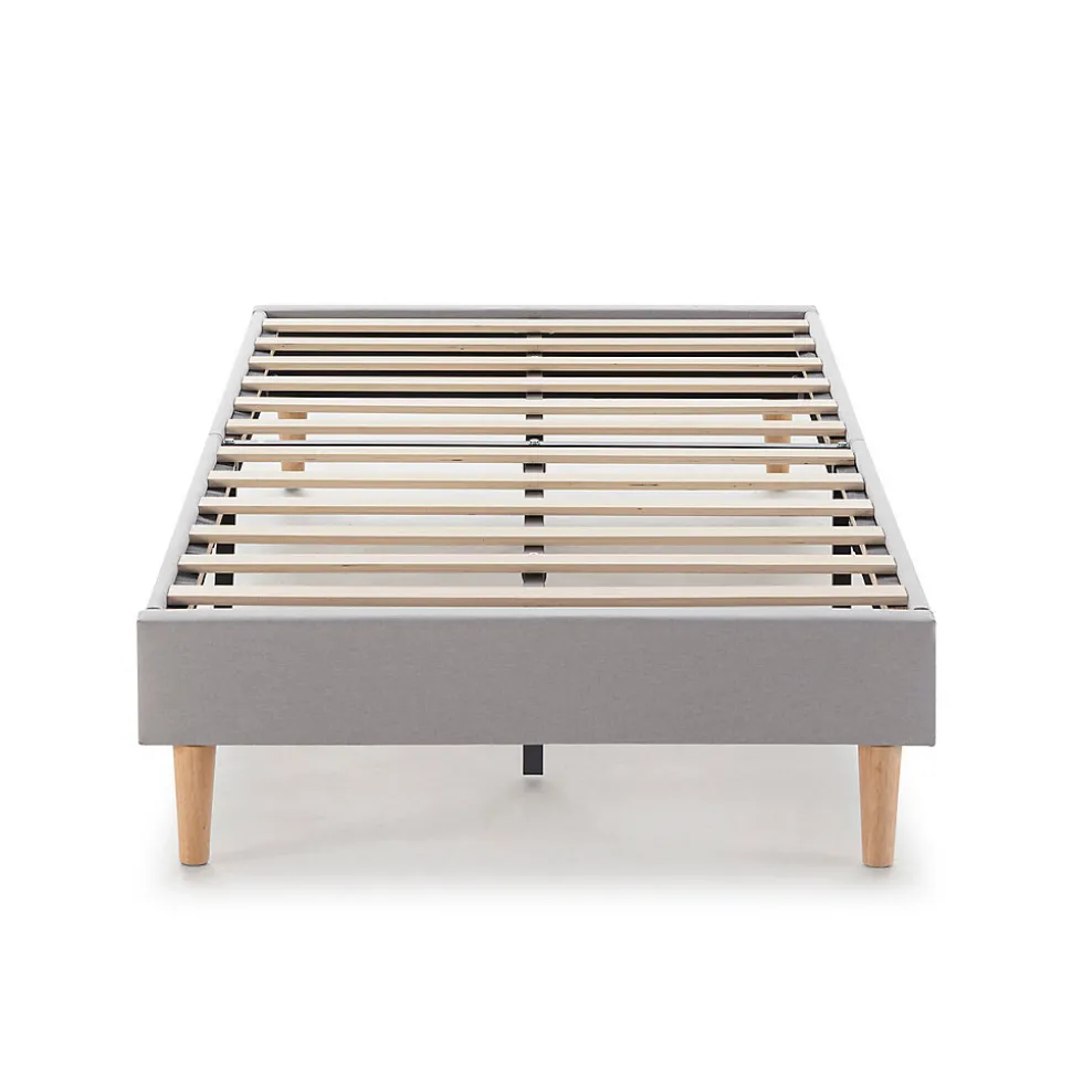 Sommier tapissier Aura 90x190 cm Gris clair, Hauteur 30 cm