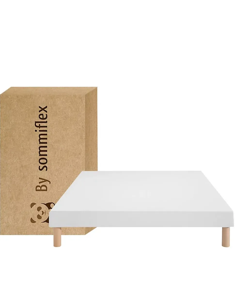 SOMMIER TAPISSIER BLANC 160x200 cm FABRICATION FRANÇAISE ARTISANALE PIEDS OFFERTS HAUTEUR avec PIEDS 27 cm