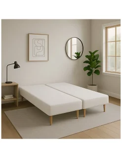 SOMMIER TAPISSIER BLANC 80x200x2 (160x200) FABRICATION FRANÇAISE ARTISANALE PIEDS OFFERTS HAUTEUR avec PIEDS 27 cm