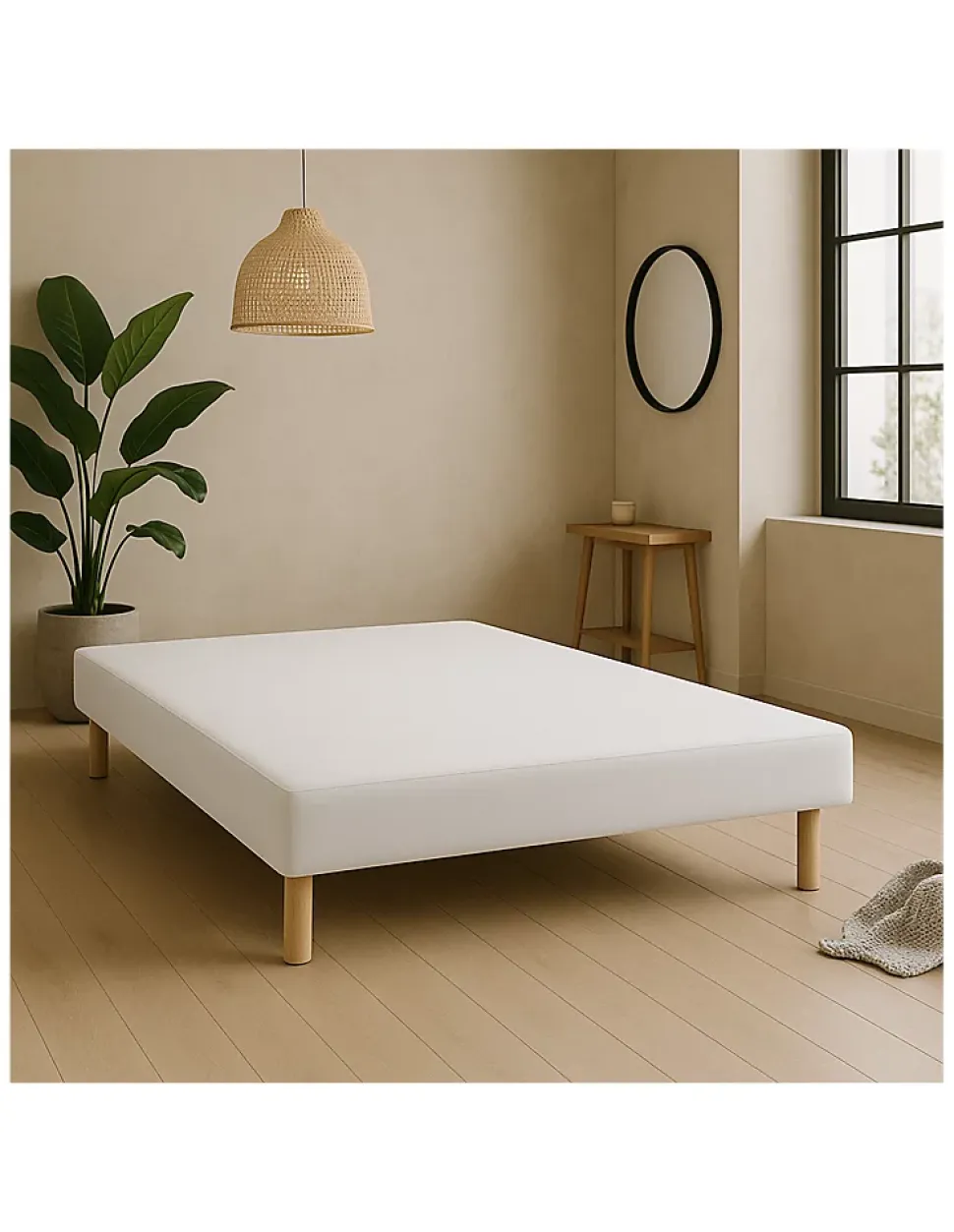 Sommier Tapissier Blanc 140x190 Conception Française Artisanale