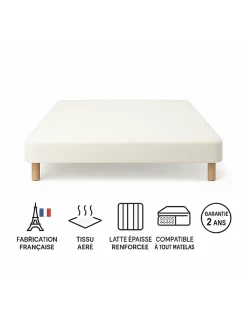 Sommier Tapissier Blanc 140x190 Conception Française Artisanale