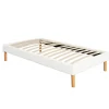 Sommier tapissier blanc 100x200 avec pieds 20 cm - 13 lattes - montage rapide - confort optimal - usage quotidien