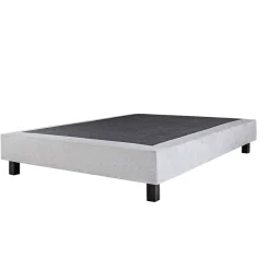 Sommier tapissier bois massif gris avec pieds (160x200 cm - Gris)
