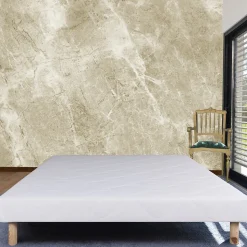 Sommier tapissier bois massif blanc avec pieds (140x190 cm - Blanc)