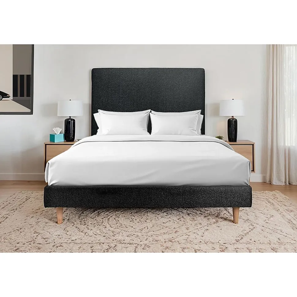 Sommier Tapissier Bouclette Noir 135x190 H29cm