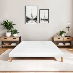 Sommier tapissier Capucine 140x190 cm Epaisseur 13 cm Blanc (pieds non inclus)