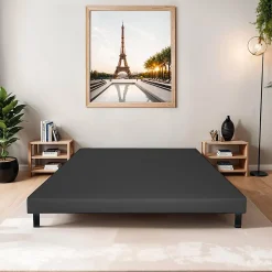 Sommier tapissier Capucine 160x200 cm Epaisseur 13 cm Gris anthracite (pieds non inclus)