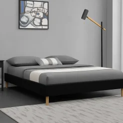 Sommier Tapissier Gregory - 160x200 cm - Compatible avec Matelas - 2 x 13 Lattes - Montage Rapide - Design Chic Noir -