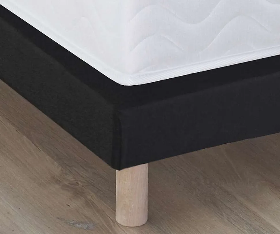 Sommier tapissier gris anthracite noir 90x200
