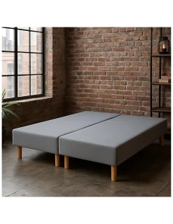 SOMMIER TAPISSIER GRIS 100x200x2 cm (200x200) FABRICATION FRANÇAISE ARTISANALE PIEDS OFFERTS HAUTEUR avec PIEDS 27 cm