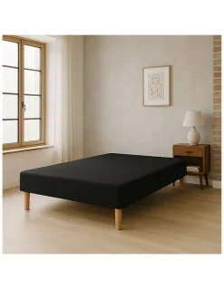 SOMMIER TAPISSIER NOIR 140x190 cm FABRICATION FRANÇAISE ARTISANALE PIEDS OFFERTS HAUTEUR avec PIEDS 27 cm