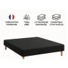 SOMMIER TAPISSIER NOIR 140x200 cm FABRICATION FRANÇAISE ARTISANALE PIEDS OFFERTS HAUTEUR avec PIEDS 27 cm