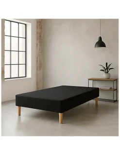 SOMMIER TAPISSIER NOIR 140x200 cm FABRICATION FRANÇAISE ARTISANALE PIEDS OFFERTS HAUTEUR avec PIEDS 27 cm