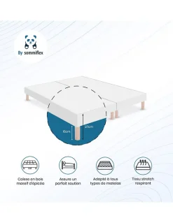 SOMMIER TAPISSIER NOIR 70x200x2 (140x200) FABRICATION FRANÇAISE ARTISANALE PIEDS OFFERTS HAUTEUR avec PIEDS 27 cm