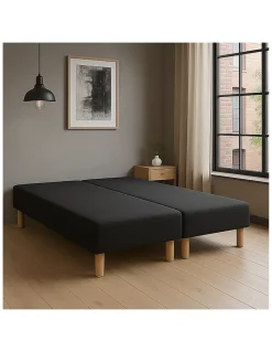 SOMMIER TAPISSIER NOIR 70x190x2 (140x190) FABRICATION FRANÇAISE ARTISANALE PIEDS OFFERTS HAUTEUR avec PIEDS 27 cm